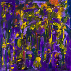 Abstract Oils. Sept 11 Oil on canvas: Irises 100x100 Small
