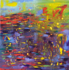 Abstract Oils. Sept 11 Oil on canvas: Movement 4 50x50 Small